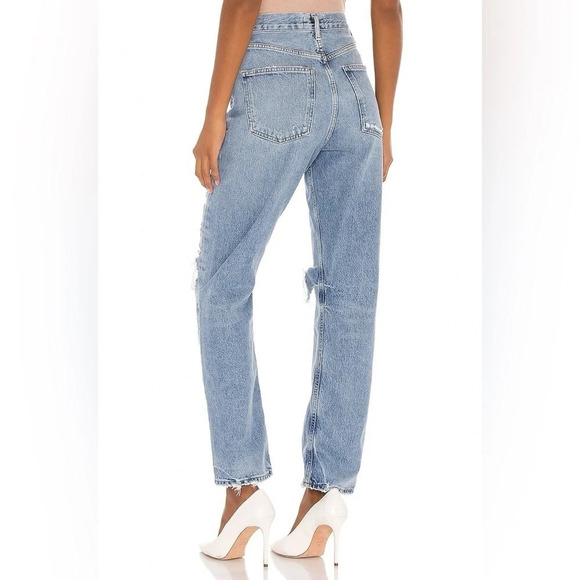 Agolde 90'S Mid Rise Distressed Loose Fit CROPPED in Major - Picture 3 of 12